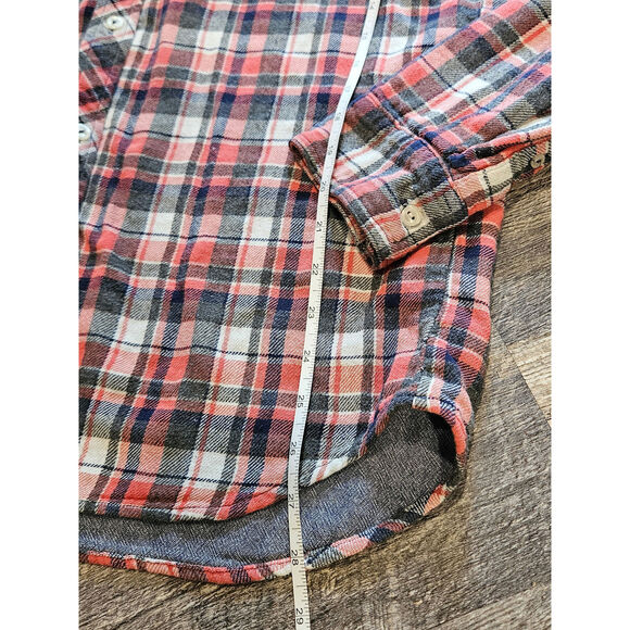 Splendid Mills flannel button down shirt heavy thick red medium lined medium - Picture 6 of 9